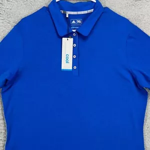 Adidas Climacool Golf Polo Shirt Womens XL Blue Short Sleeve Rugby Stretch NEW - Picture 1 of 8
