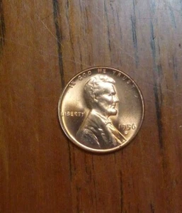 1956 D Lincoln Cent Gem BU RED - Picture 1 of 2