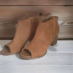 Aldo Wildleder Leder offene Zehenpartie seitlicher Reißverschluss Stiefelette TOP! Kaum getragen! 7 M - Bild 1 von 13