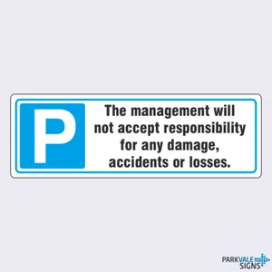 Estacionamiento - Letrero de responsabilidad de la gerencia no aceptará - Imagen 1 de 1