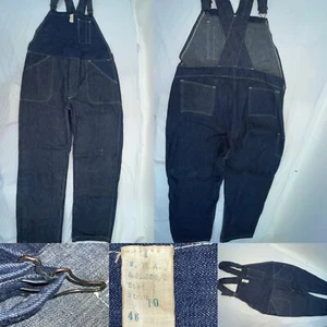 VTG 30s MENS 46 DENIM JEANS W.P.A. WORK PROGRESS ADMINISTRATION WAIST OVERALLS - Picture 1 of 12