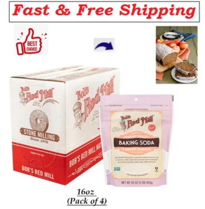 (Pack of 4) Bob's Red Mill Baking Soda,Non GMO, Vegan, Paleo Friendly,(16 oz ) - Picture 1 of 4