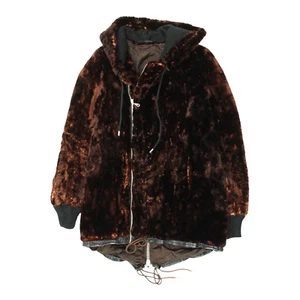 Abrigo de piel Pal Zileri | Chaqueta vintage para mujer marrón de gama alta con capucha cremallera completa - Imagen 1 de 8