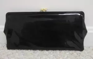 Pochette donna vintage anni 60 in vinile verniciato nero borsetta donna taschino - Foto 1 di 4