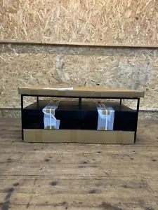 Mesa de centro Made.com Kilby, vidrio negro y ahumado 550 £ - Nueva en caja - Imagen 1 de 7