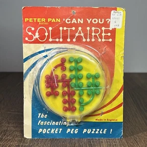 Vintage - Pocket Solitaire Game By Peter Pan - Made In England - Complete - Rare - Picture 1 of 24