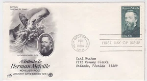 TurtlesTradingPost- Herman Melville- Moby Dick 1984 #2094 FDC Artcraft Variety - Picture 1 of 1