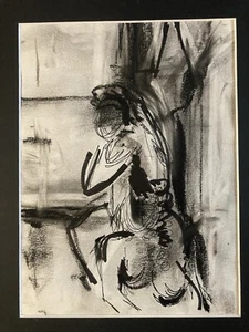Very Beautiful Nude Ink Drawing on Paper Erotic Naked Woman to Identify Art - Picture 1 of 8