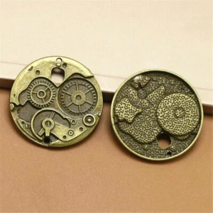Antique 25/38mm Round Wheel Gear Cog Charms Steampunk DIY Pendant Accessories - Picture 1 of 8