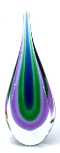 Flavio Poli Seguso Sommerso goutte de larme art sculpture en verre Murano Italie 11" vintage - Photo 1/7
