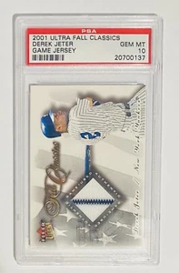 2001 Fleer Ultra Derek Jeter Jersey Patch Gem Mint PSA 10 Fall Classics POP 3 - Picture 1 of 2