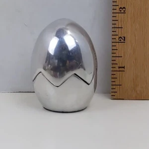 Pottery Barn Silver Egg Votive Candle Holder Aluminum Metallic Easter Decor - Picture 1 of 6