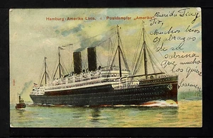 126 - Boote & Schiffe - Deutschland, Hamburg Amerika Linie, Postdampfer "Amerika" (1906) - Bild 1 von 2