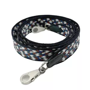 Hermes Bandouliere Sungle Zigzag 25Mm Shoulder Strap Black White Deep Blue Silve - Picture 1 of 10