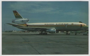 Cartolina Ghana Airways Mcdonnell Douglas DC-10-30 su asfalto aereo aviazione - Foto 1 di 2