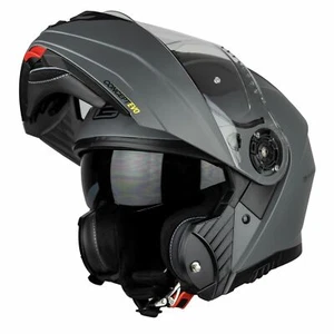 G-Mac Concept Evo CE Pinlock Ready Flip Front Motorcycle Helmet - Satin Grey - Picture 1 of 12