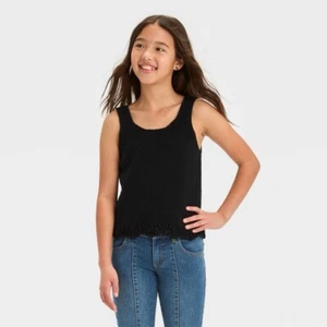 Girls' Sleeveless Knit Pullover Sweater - Art Class™ Black L - Picture 1 of 1