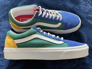 Vans Old Skool Yacht Club Blue, Green, Yellow & Red Skate Shoes Size W-6.5, M-5 - Picture 1 of 9
