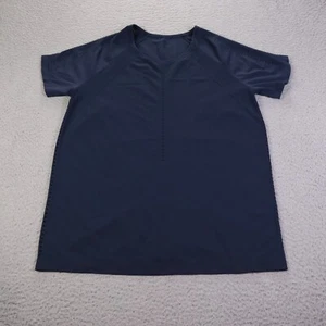 Athleta Foothill Seamless Tee Womens Medium Navy Blue Breathable Athletic - Picture 1 of 7
