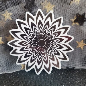 BWC003-spitz blumenförmig schwarz weiß Aufkleber | monochromatisch | psychadelisch - Bild 1 von 12
