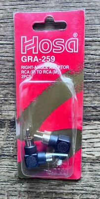 Hosa GRA-259 RCA Female to RCA Male Right Angle Adaptors (2 pcs) - Image 1 of 2