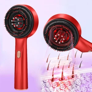 Red Light Therapy Hair Oil Applicator Electric Scalp Massager Hair Growth Brush - Picture 1 of 24