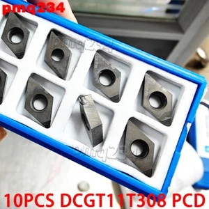10 pezzi DCGT11T308 PCD DCGT32.52 PCD lama diamantata inserto tornitura strumento di taglio CNC - Foto 1 di 6