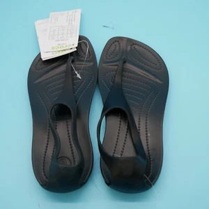 Taglia W4 CROCS Serena Sexi sandali donna neri cinturino a T perizoma nero - Foto 1 di 8