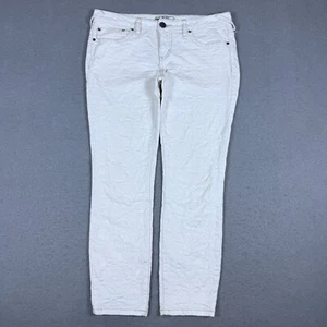 Pantalones de mezclilla ajustados Free People para mujer 29 (33x26) blancos texturizados elásticos tiro medio boho - Imagen 1 de 7