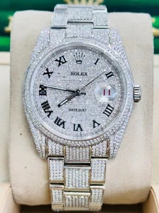 Rolex Datejust 116200 CUSTOM ICED Out Diamonds Dial Bezel and Oyster Band Watch - Picture 1 of 9