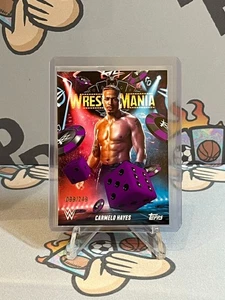 2025 Topps WWE Carmelo Hayes WrestleMania 41 Vegas Exclusive WM-20 Purple /249 - Foto 1 di 2