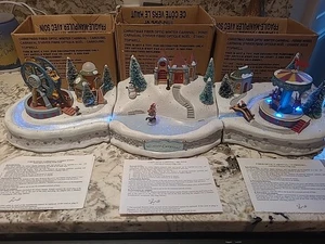 Avon Fiber Optic Winter Carnival 2005 COMPLETE 3 pc SET Motion/Light Christmas  - Picture 1 of 16