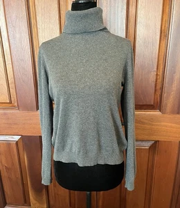 Lauren Ralph Lauren Sweater Women Gray Silk Cashmere T-Neck Small Quiet Luxury - Picture 1 of 7