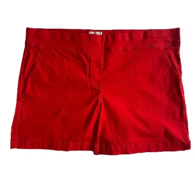 Pantalones Cortos WESTBOUND-THE PARK AVE FIT Para Mujer Plus Rojo Tiro Medio Talla 16W Foto 1 de 4