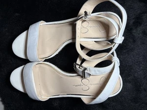 Jessica Simpson White Wedge Heels - Picture 1 of 4