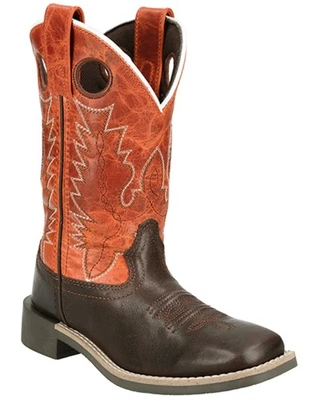 Bota occidental polvorienta Smoky Mountain para niños pequeños - Punta cuadrada ancha - 3417C Foto 1 de 4