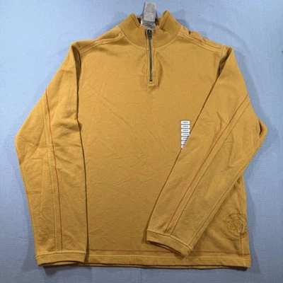 NWT Margaritaville Quarter Zip Pullover Mens Large Yellow Fleece Sweatshirt Golf - Image 1 of 4
