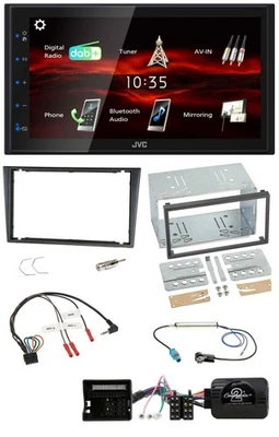 JVC USB Bluetooth Lenkrad DAB 2DIN Autoradio für Opel Tigra Corsa C Meriva grau - Bild 1 von 4