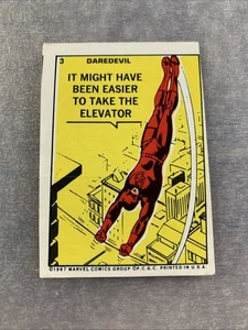 1967 Marvel Comics Superheld Sticker Karte #3 Daredevil Vintage Philadelphia Kaugummi - Bild 1 von 7