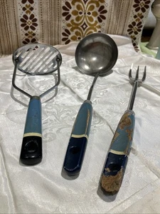 Konvolut Vintage Küchenutensilien X3 Skyline Blau �� - Bild 1 von 9
