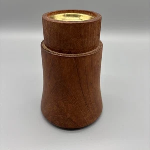 Vintage Dansk International Designs Teakholz & Messing Kerzenhalter ohne Globus - Bild 1 von 6
