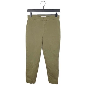 Pantalone Everlane The Vita Fissa Cotone Elasticizzato Verde Oliva Militare Donna Taglia 2 - Foto 1 di 6