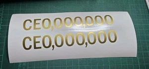 2x Pegatinas CEO Gold Pegatinas Coche Richkid Reich Scheff Millonario Nuevo. - Imagen 1 de 5