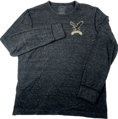 American Eagle Shirt Heather Gray Embroidered Logo Cotton L Mens Preppy Patriot - Image 1 of 4