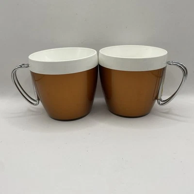 Set of 2 NF Cornelius Thermo Serv Coffee Cups w/Removable Metal Handles Copper - Image 1 of 4