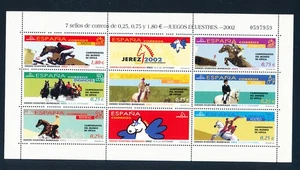 XE49841 Spain 2002 equestrian sports horses XXL sheet MNH - Picture 1 of 1