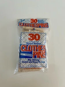 Vintage Forster Worlds Fair Round Wood clothes pins 30 Pack NEW in package - Picture 1 of 2