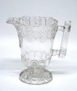 antikes EAPG Milchkännchen SAHNEKÄNNCHEN Adams Glas HÜTTE Abendessen Glocke 1887 - Bild 1 von 6