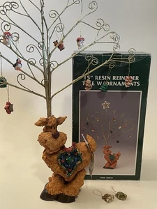 Vintage 12 Days of Christmas Rentier mit Ornamenten Baum 15" hoch, Originalkarton - Bild 1 von 20