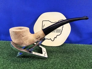 Unberauchte Morgan Bones Prince Bent Acrylstiel Briar Tabakpfeife mit Tasche - Bild 1 von 12